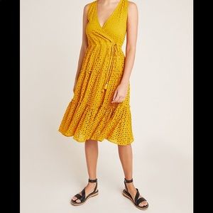 Frye X Anthropologie Nuri Eyelet Wrap Dress